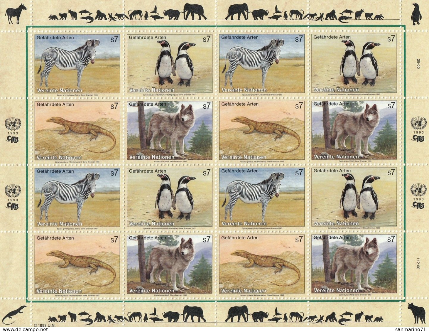 UNITED NATIONS Vienna 143-146,unused - Unused Stamps