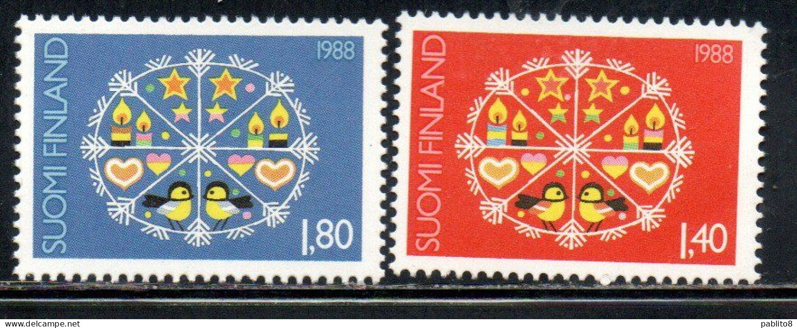 SUOMI FINLAND FINLANDIA FINLANDE 1988 CHRISTMAS NATALE NOEL WEIHNACHTEN NAVIDAD COMPLETE SET SERIE COMPLETA MNH - Unused Stamps