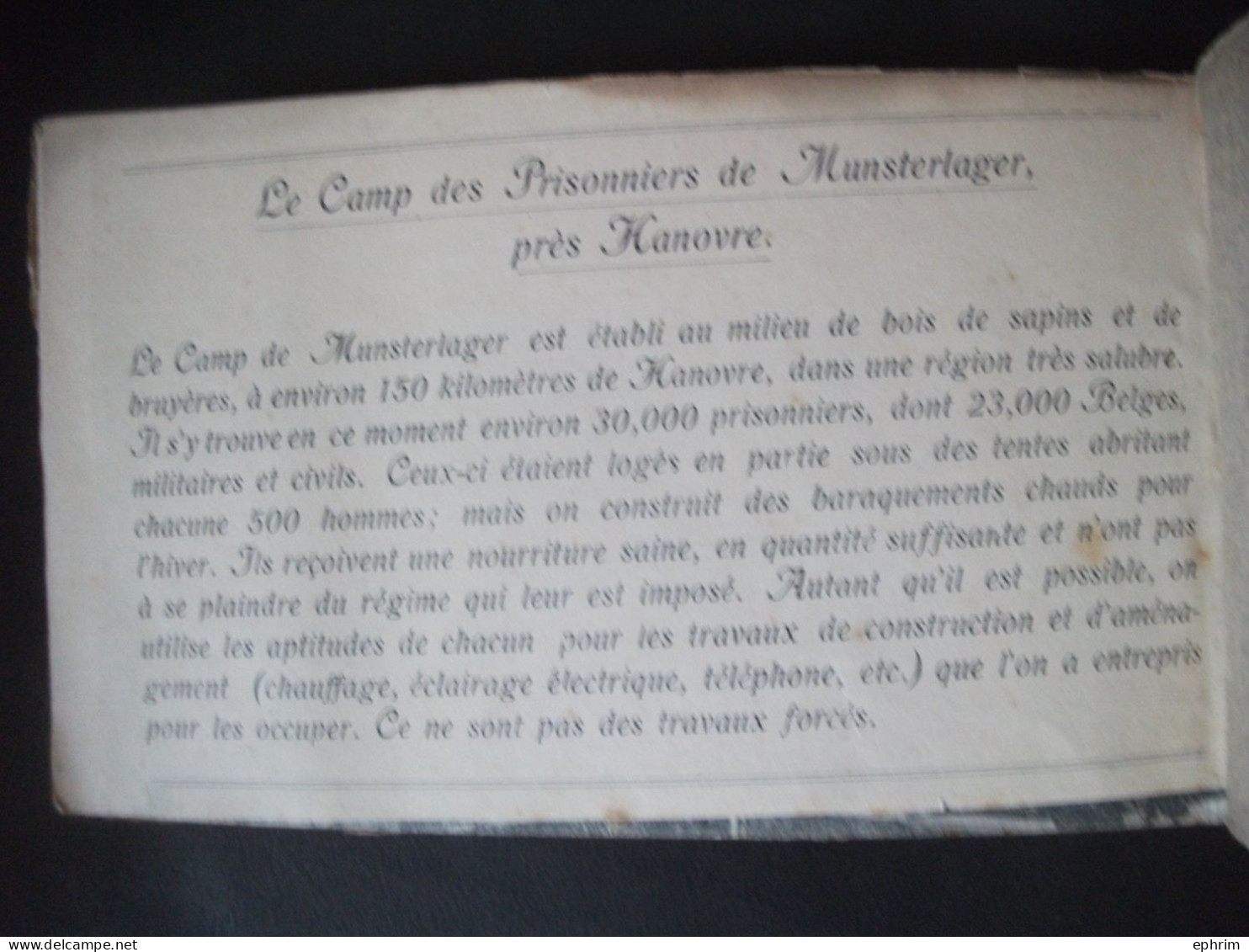 La Camp de Munsterlager Prisonniers de Guerre en Allemagne Carnet Complet 20 Cartes Postales Lager Pow Gefangenenlager