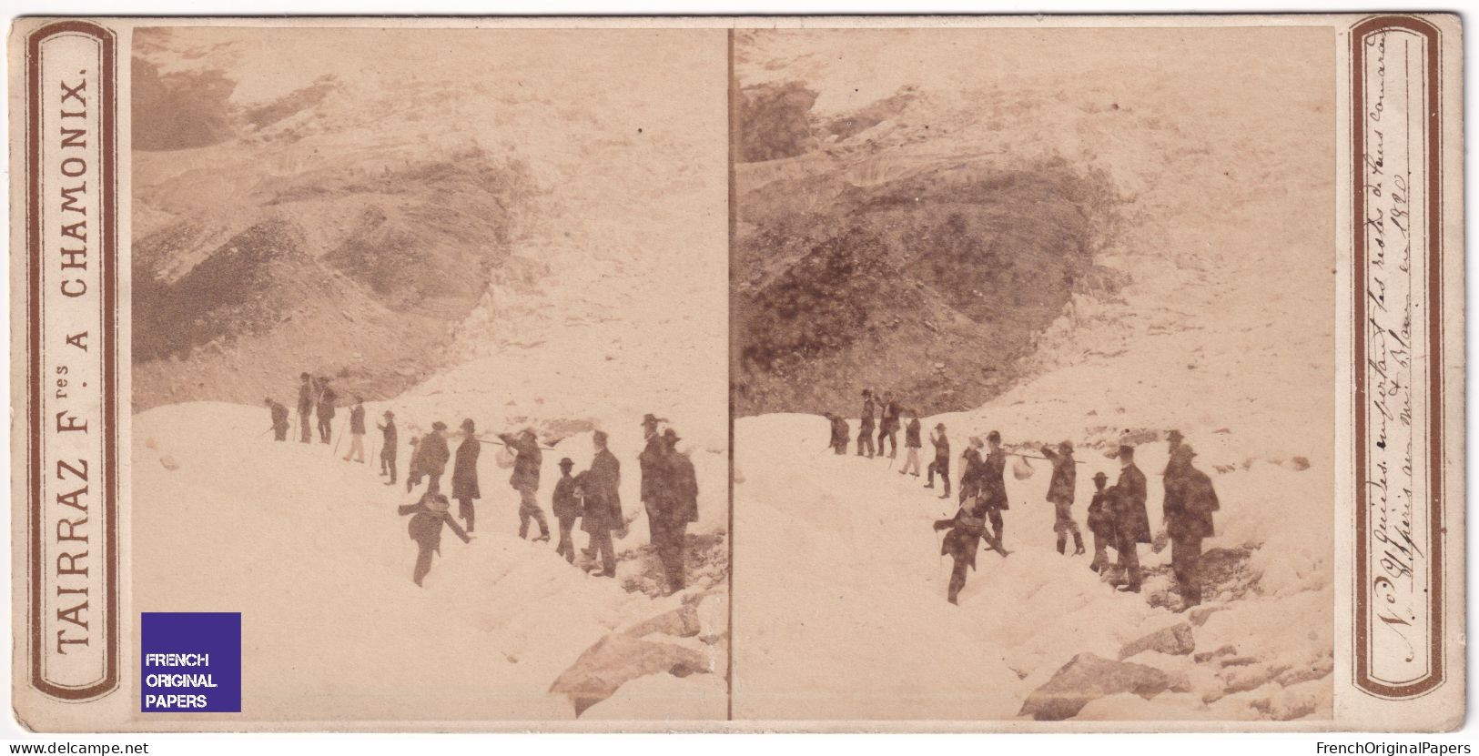 Chamonix Guides Emportant Restes Camarades Péris Au Mont-Blanc En 1820 Photo 1865s Tairraz Alpes Guide De Alpinisme C4-1 - Photos Stéréoscopiques