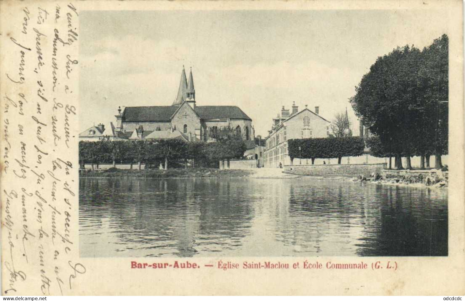 Bar Sur Aube Rglise Saint Maclou Et Ecole Communale  Laveuses Sur L'Aube Pionnière R V - Bar-sur-Aube