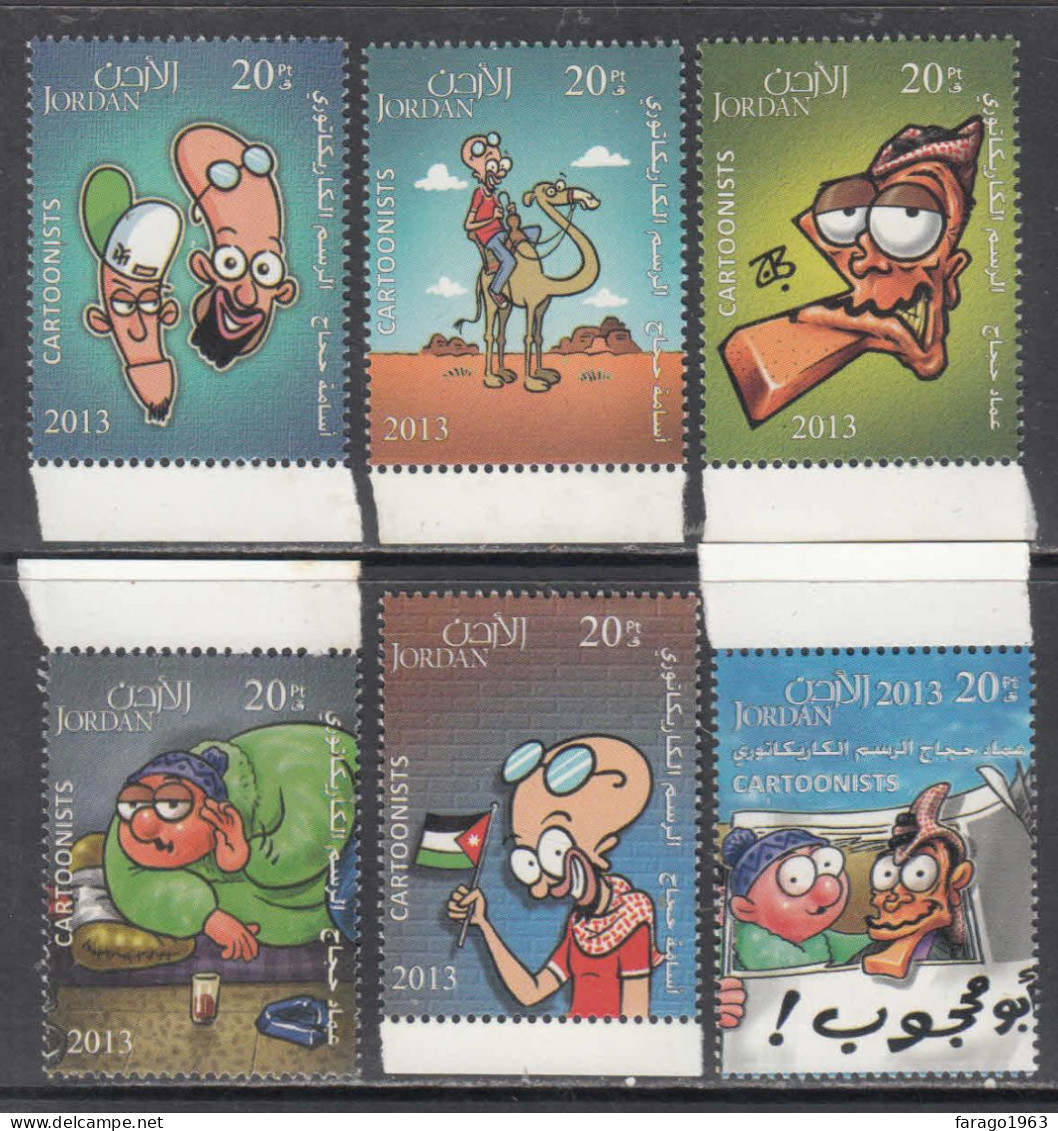 2013 Jordan Cartoonists Comics  Complete Set Of 6 MNH - Jordania