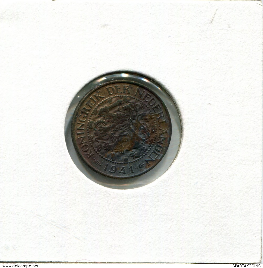 1 CENT 1941 NEERLANDÉS NETHERLANDS Moneda #AU273.E.A - 1 Centavos
