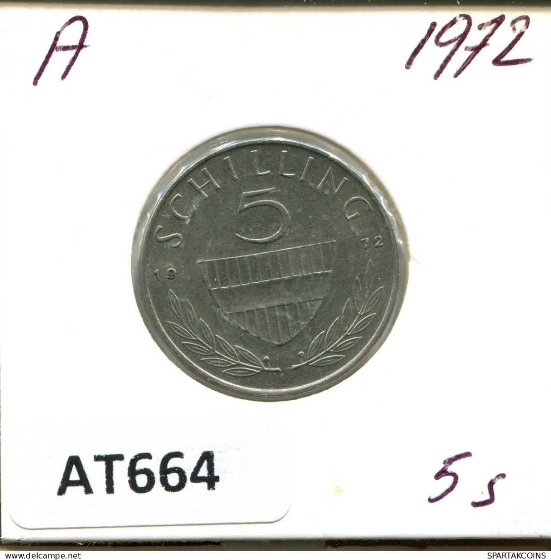 5 SCHILLING 1972 AUSTRIA Coin #AT664.U.A - Austria