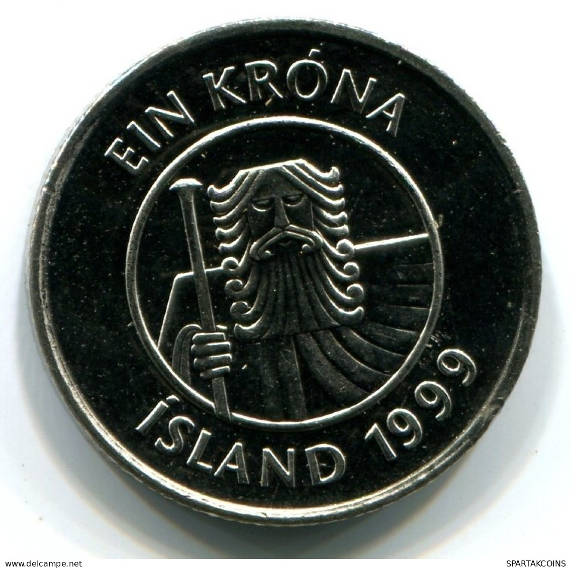 1 KRONA 1999 ICELAND UNC Fish Coin #W11073.U.A - Islandia