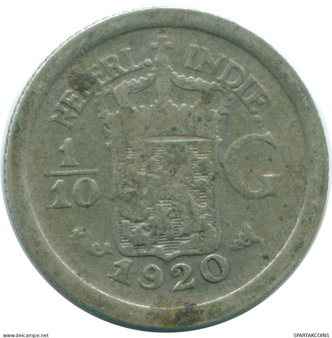 1/10 GULDEN 1920 NIEDERLANDE OSTINDIEN SILBER Koloniale Münze #NL13356.3.D.A - Niederländisch-Indien