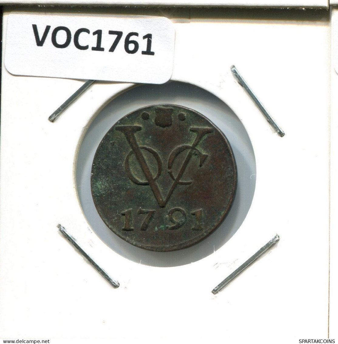 1791 UTRECHT VOC DUIT IINDES NÉERLANDAIS NETHERLANDS NEW YORK COLONIAL PENNY #VOC1761.10.F.A - Nederlands-Indië