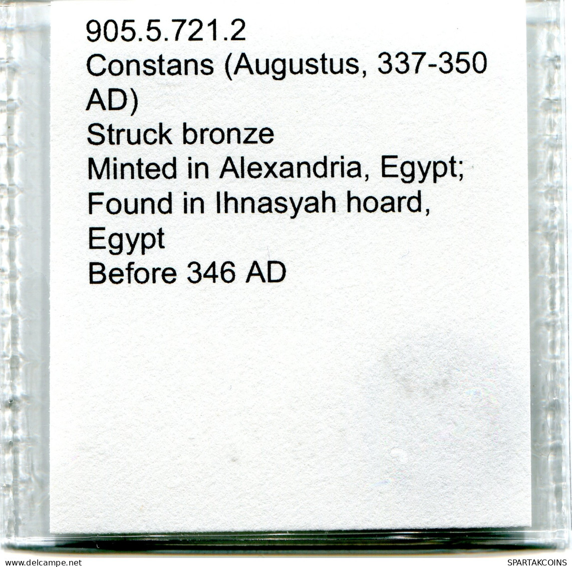 CONSTANS MINTED IN ALEKSANDRIA FOUND IN IHNASYAH HOARD EGYPT #ANC11393.14.U.A - The Christian Empire (307 AD Tot 363 AD)