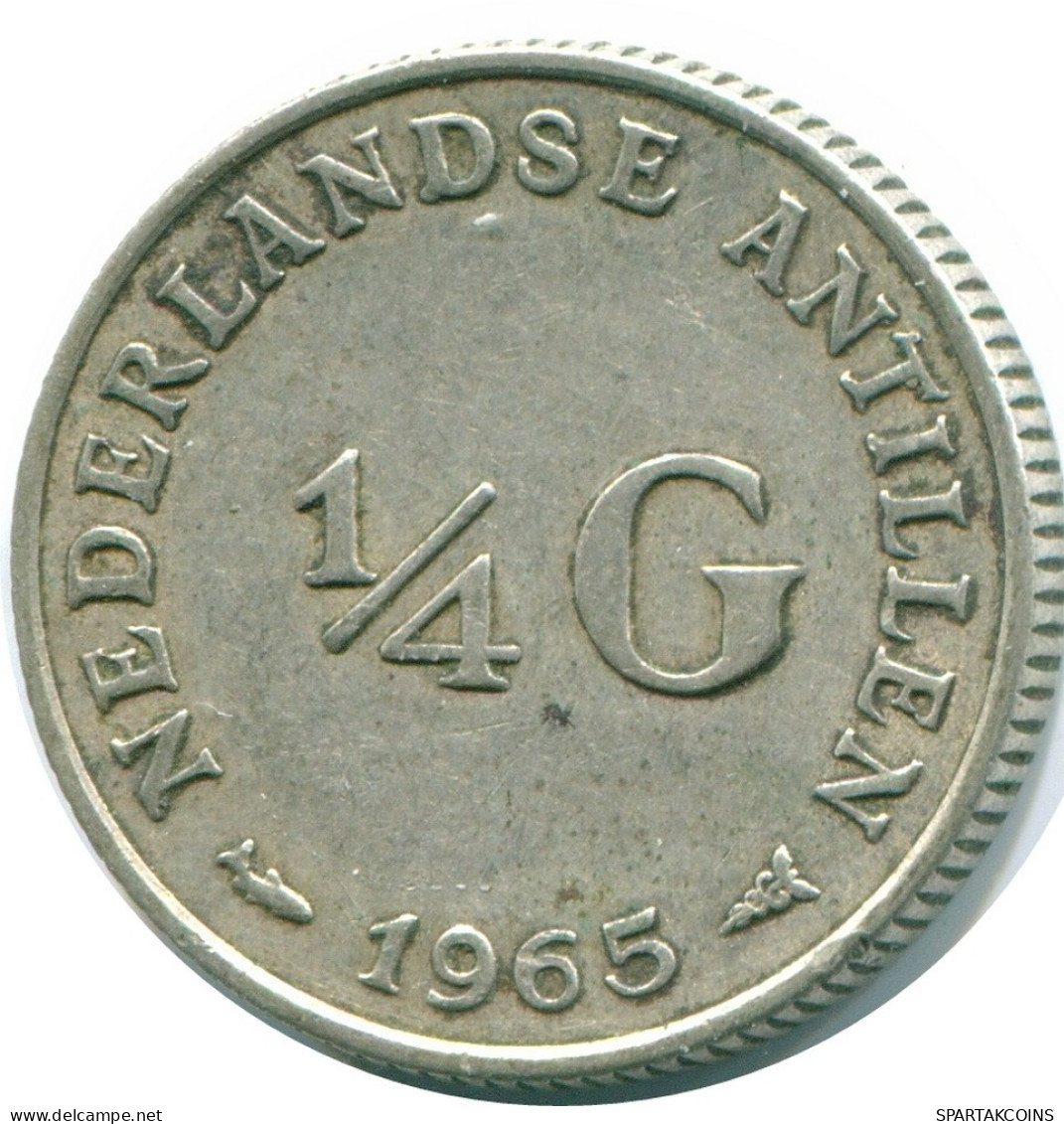 1/4 GULDEN 1965 ANTILLES NÉERLANDAISES ARGENT Colonial Pièce #NL11295.4.F.A - Nederlandse Antillen