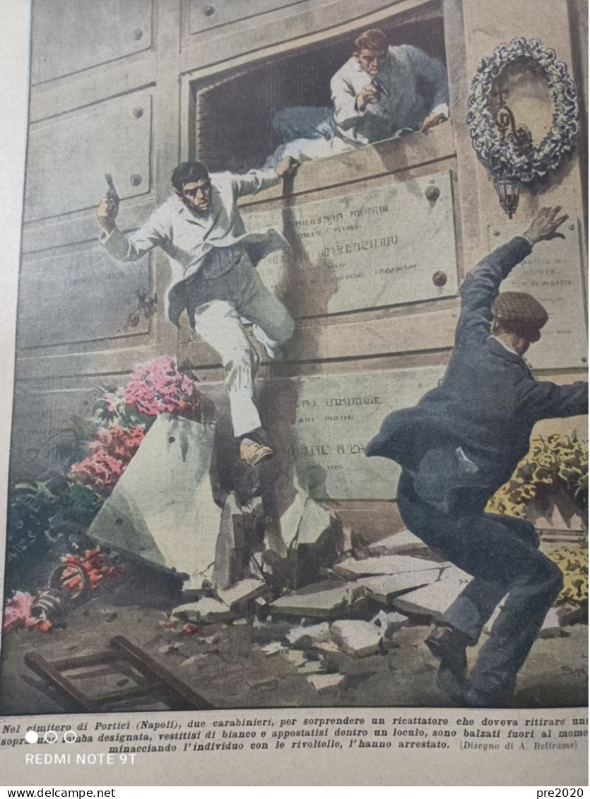 DOMENICA DEL CORRIERE 1930 CIMITERO DI PORTICI CALANGIANUS SUB PALOMBARI ARTICOLO DI ALFREDO TESTONI - Altri & Non Classificati