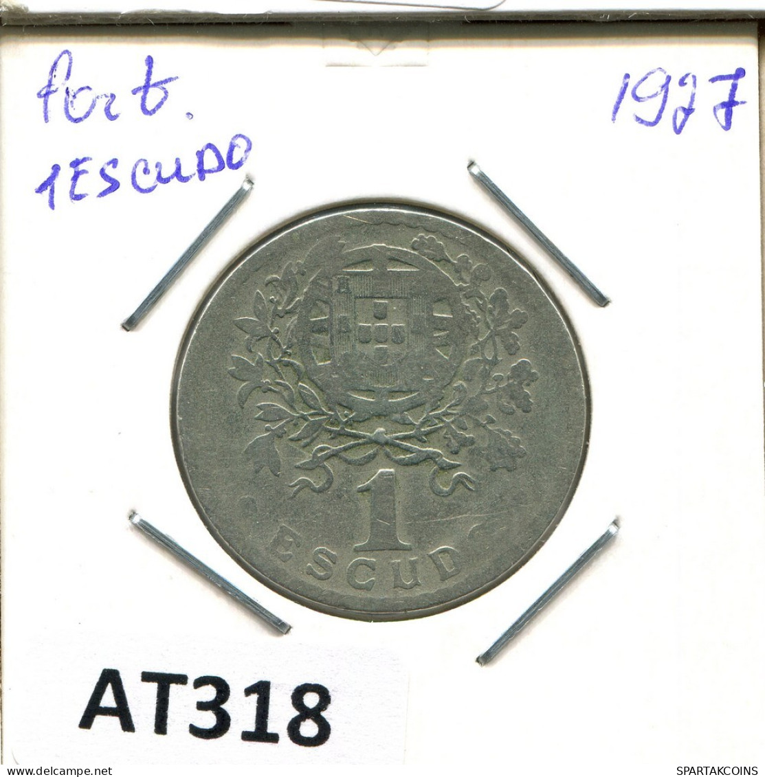 1 ESCUDO 1927 PORTUGAL Coin #AT318.U.A - Portugal