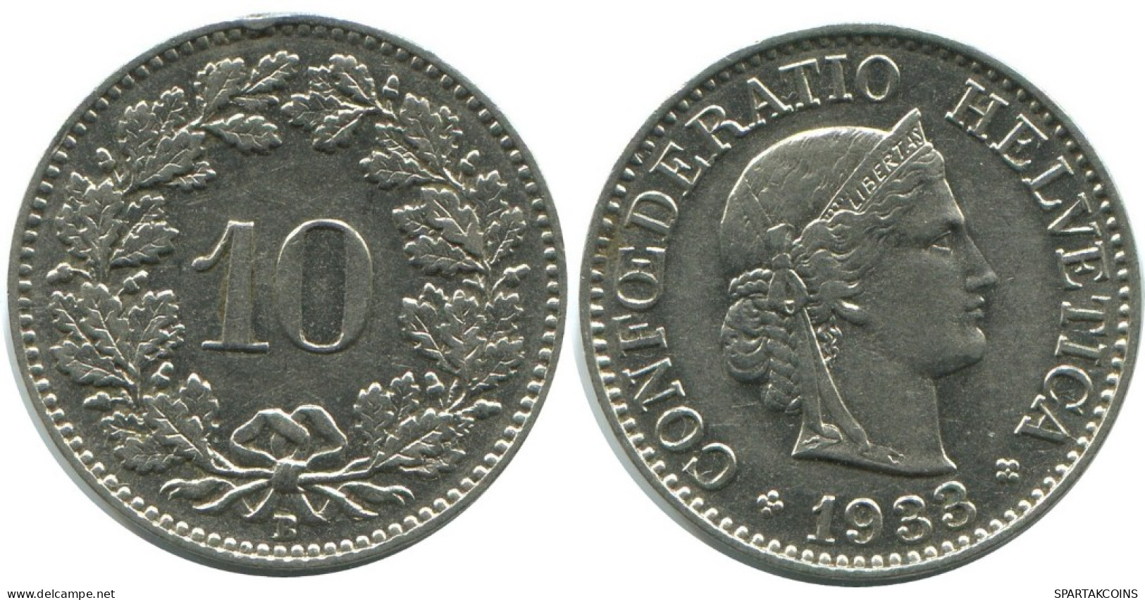 10 RAPPEN 1933 B SUIZA SWITZERLAND Moneda HELVETIA #AD954.2.E.A - Sonstige & Ohne Zuordnung