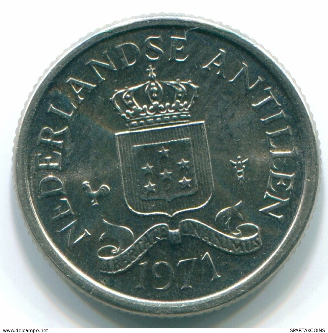 10 CENTS 1971 NETHERLANDS ANTILLES Nickel Colonial Coin #S13407.U.A - Netherlands Antilles