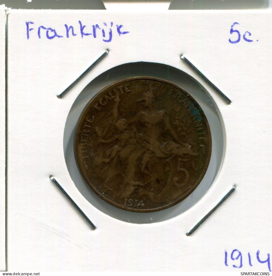 5 CENTIMES 1914 FRANKREICH FRANCE Französisch Münze #AM722.D.A - 5 Centimes