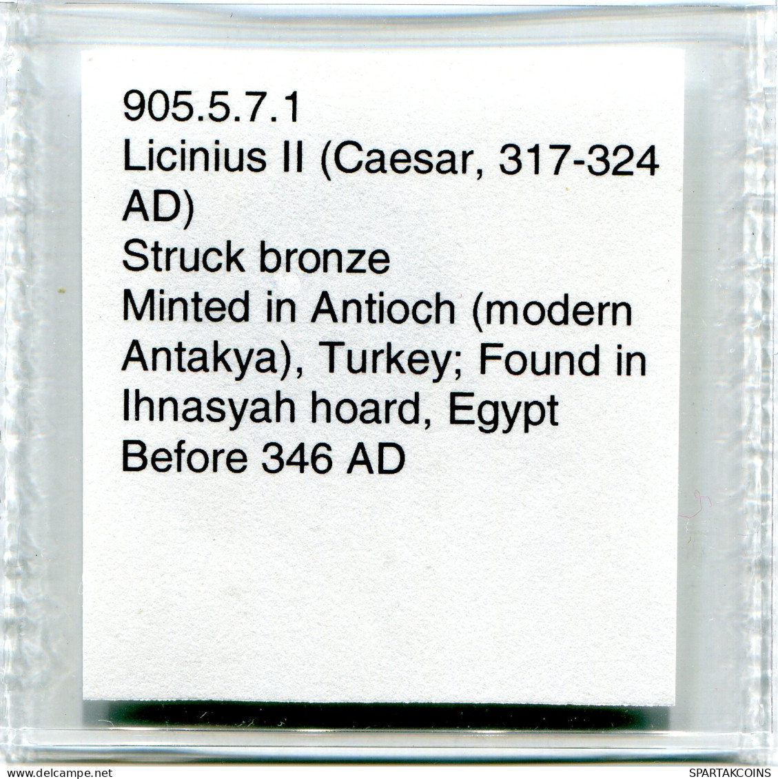 LICINIUS II MINTED IN ANTIOCH FOUND IN IHNASYAH HOARD EGYPT #ANC11100.14.E.A - The Christian Empire (307 AD Tot 363 AD)