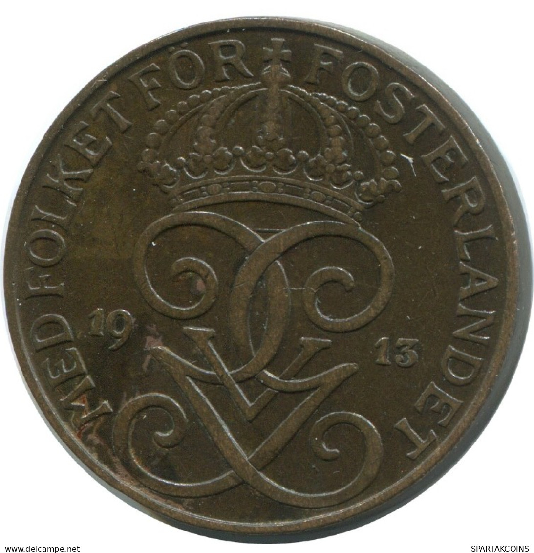 5 ORE 1913 SWEDEN Coin #AC461.2.U.A - Sweden