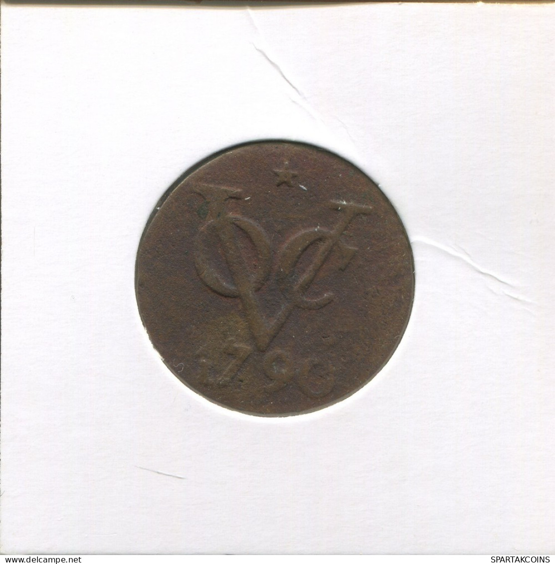 1790 UTRECHT VOC DUIT NETHERLANDS INDIES NEW YORK COLONIAL PENNY #VOC1240.8.U.A - Nederlands-Indië