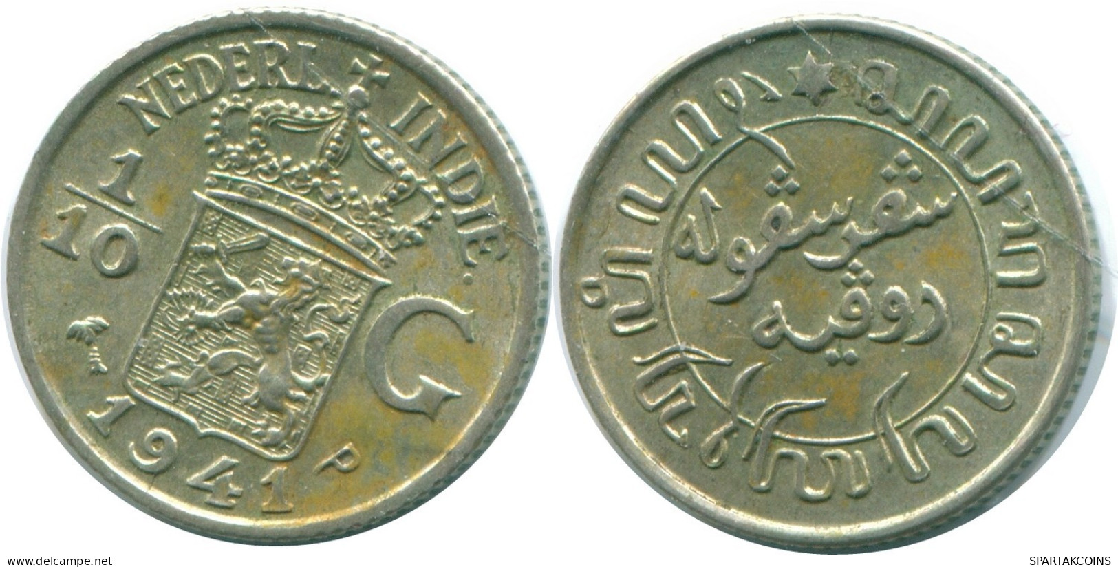 1/10 GULDEN 1941 P NIEDERLANDE OSTINDIEN SILBER Koloniale Münze #NL13840.3.D.A - Niederländisch-Indien