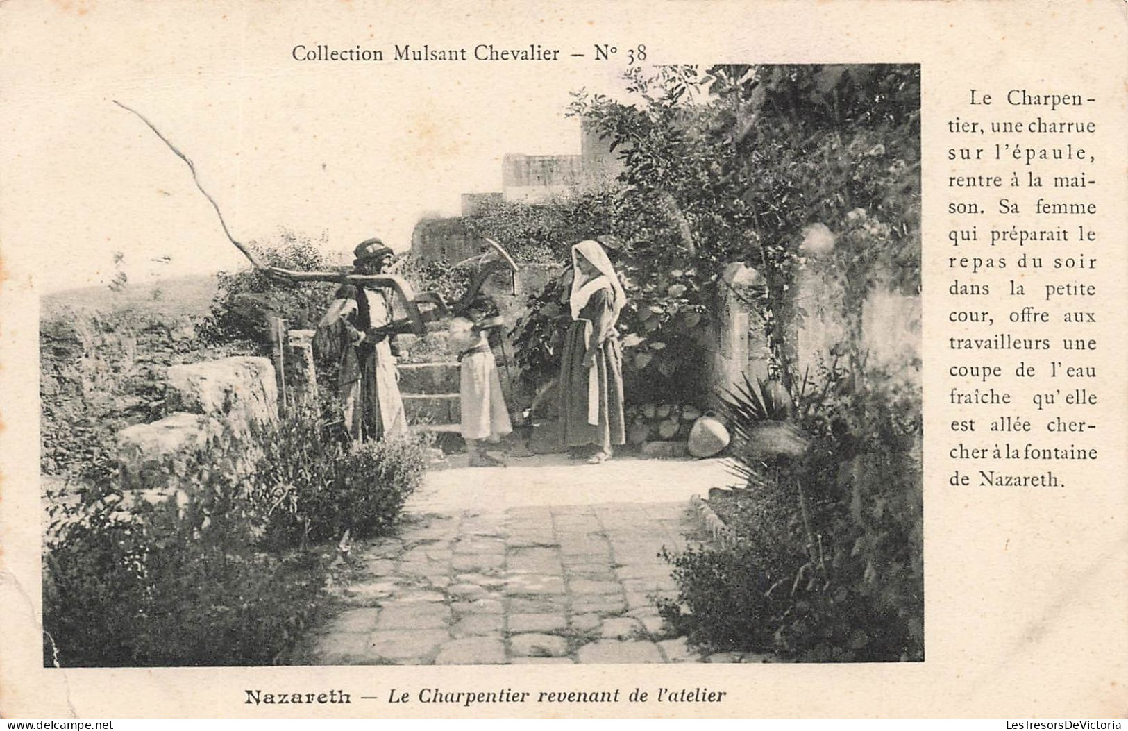 ISRAEL - Nazareth - Le Charpentier Revenant De L'atelier - Femme - Jeune Fille - Carte Postale Ancienne - Israël