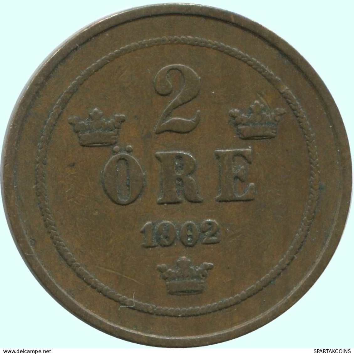 2 ORE 1902 SCHWEDEN SWEDEN Münze #AC929.2.D.A - Sweden