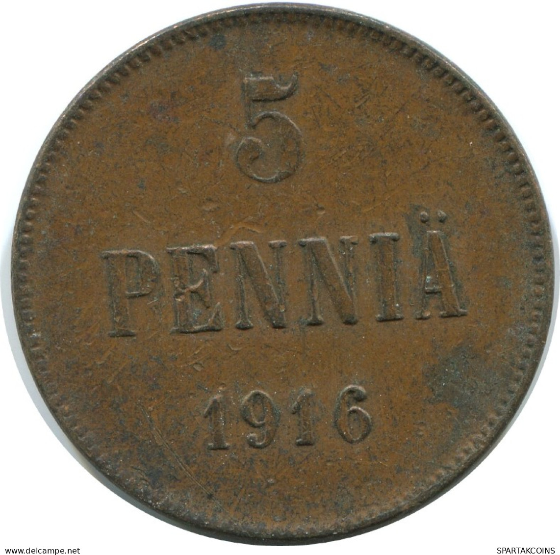 5 PENNIA 1916 FINLANDIA FINLAND Moneda RUSIA RUSSIA EMPIRE #AB188.5.E.A - Finland