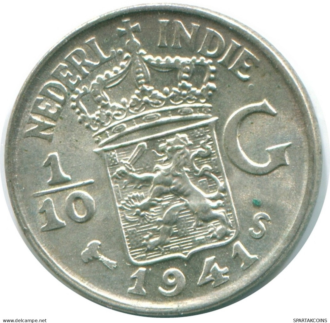 1/10 GULDEN 1941 S NIEDERLANDE OSTINDIEN SILBER Koloniale Münze #NL13568.3.D.A - Indes Néerlandaises