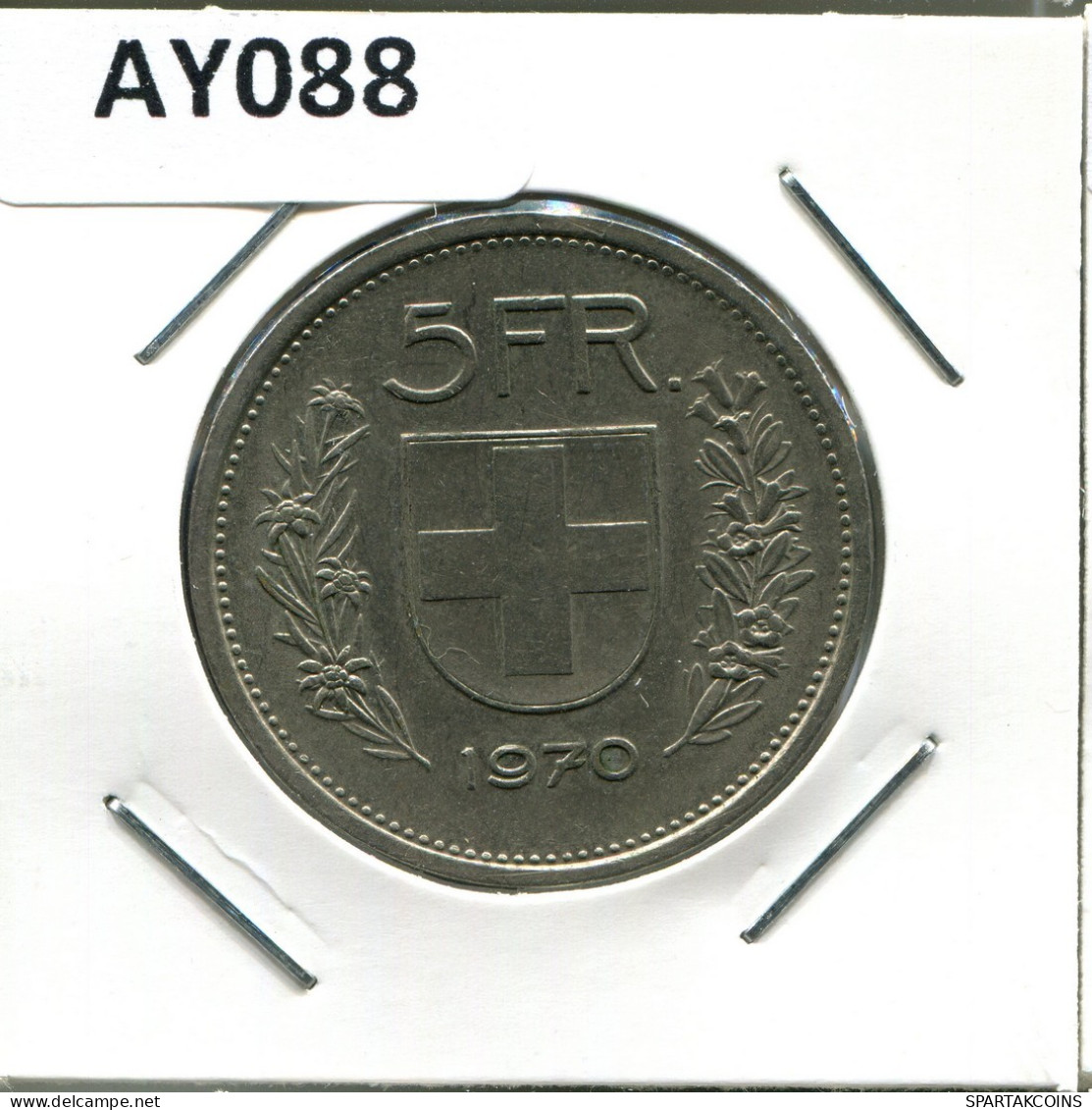 5 FRANCS 1970 SUIZA SWITZERLAND Moneda #AY088.3.E.A - Andere & Zonder Classificatie