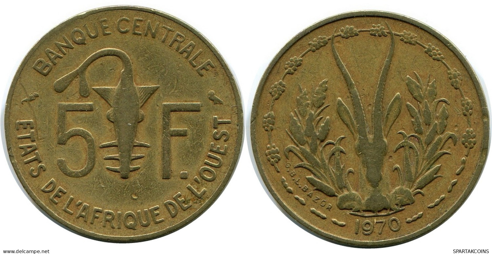 5 FRANCS 1970 WESTERN AFRICAN STATES Münze #AR264.D.A - Sonstige – Afrika