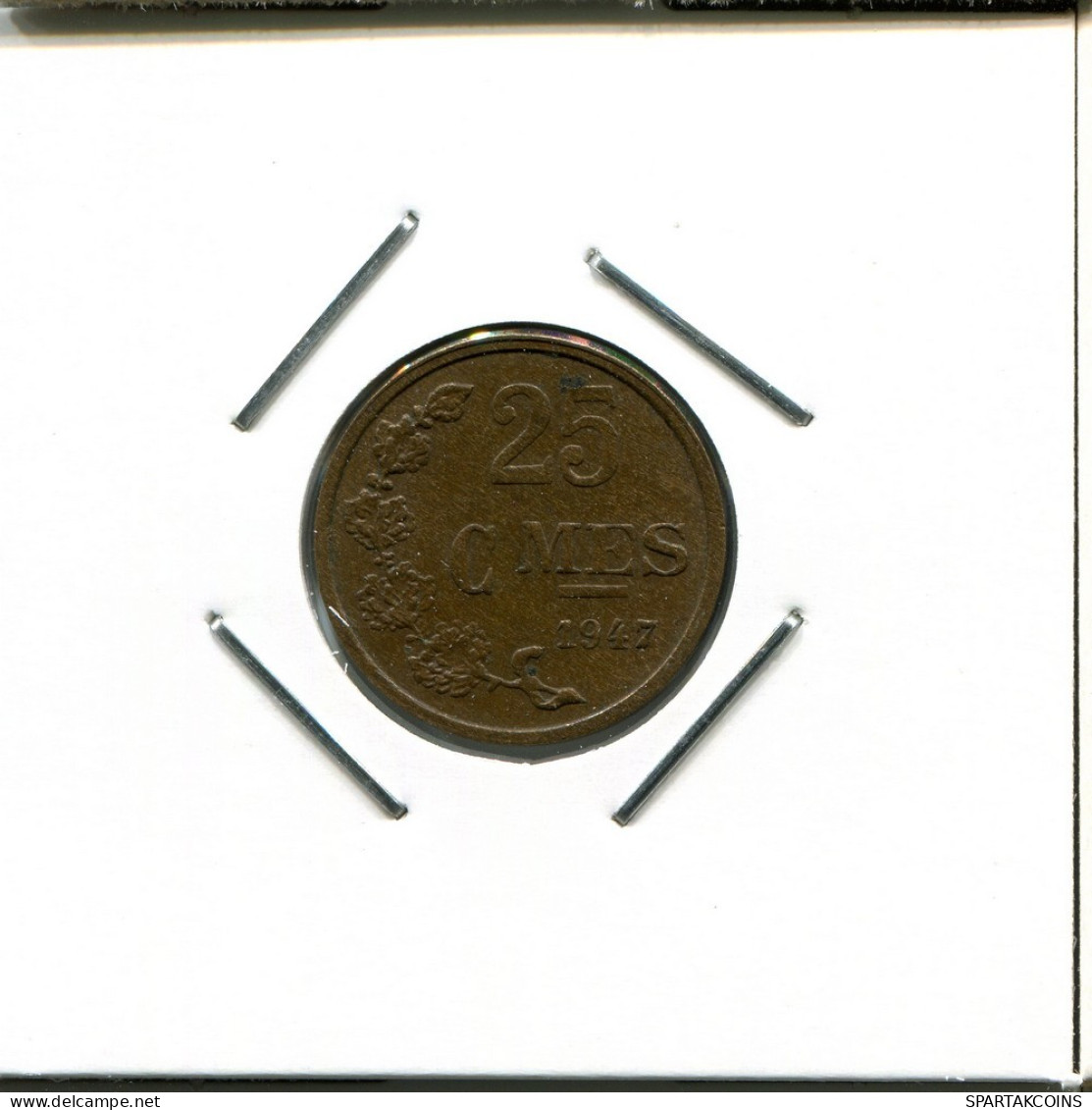 25 CENTIMES 1947 LUXEMBURG LUXEMBOURG Münze #AR679.D.A - Luxemburg