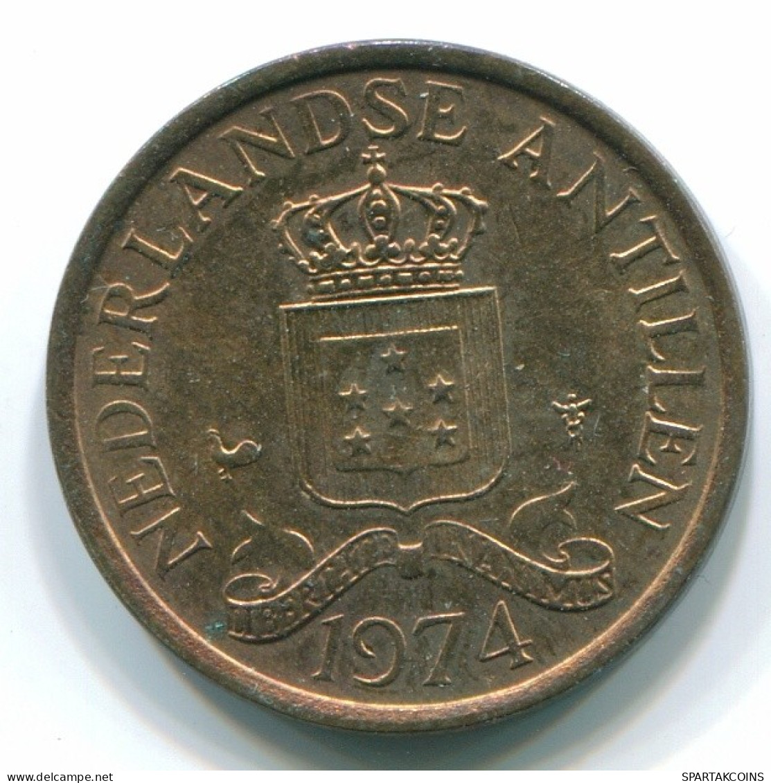 1 CENT 1974 NIEDERLÄNDISCHE ANTILLEN Bronze Koloniale Münze #S10670.D.A - Antilles Néerlandaises