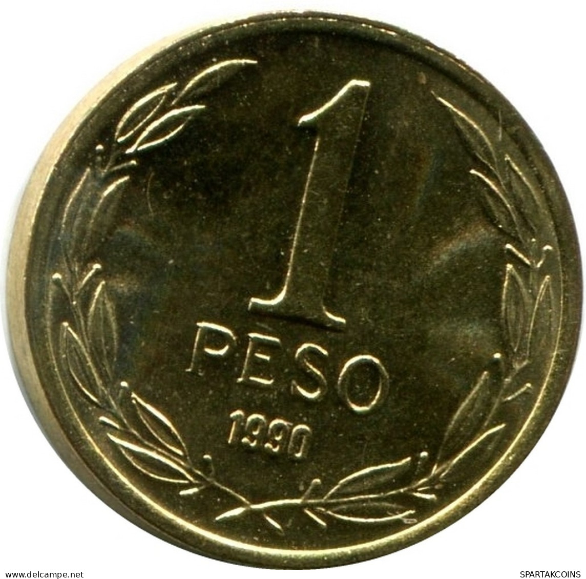 1 PESO 1990 CHILI CHILE UNC Pièce #M10151.F.A - Cile