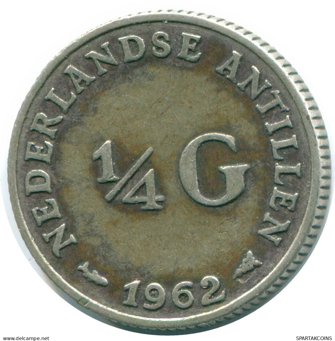 1/4 GULDEN 1962 NIEDERLÄNDISCHE ANTILLEN SILBER Koloniale Münze #NL11152.4.D.A - Antille Olandesi