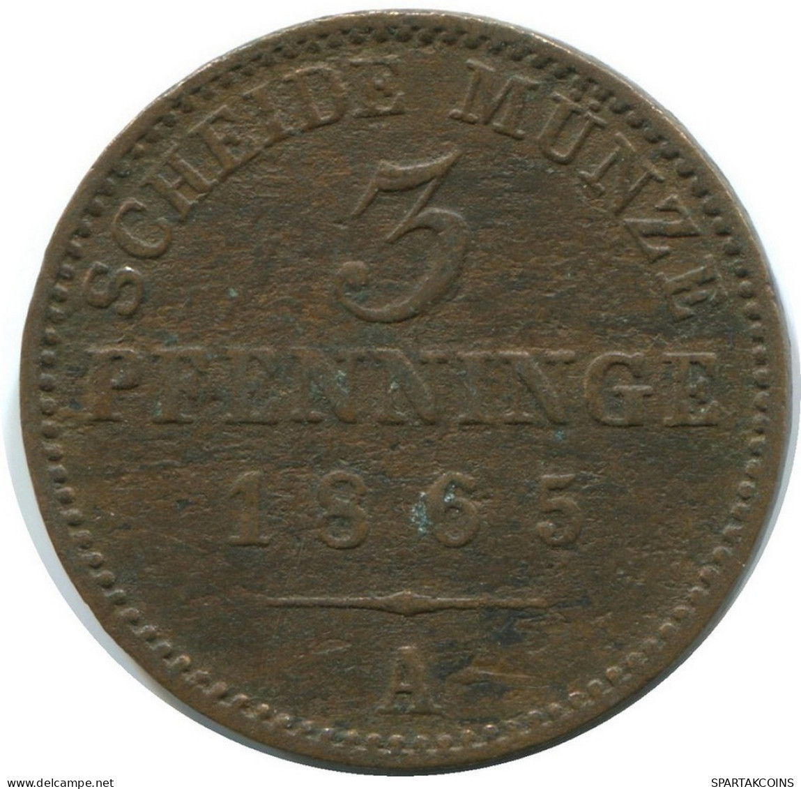 PRUSSIE RUSSIA 3 PFENNIG 1865 A Hannover German States #DE10567.13.F.A - Sonstige & Ohne Zuordnung
