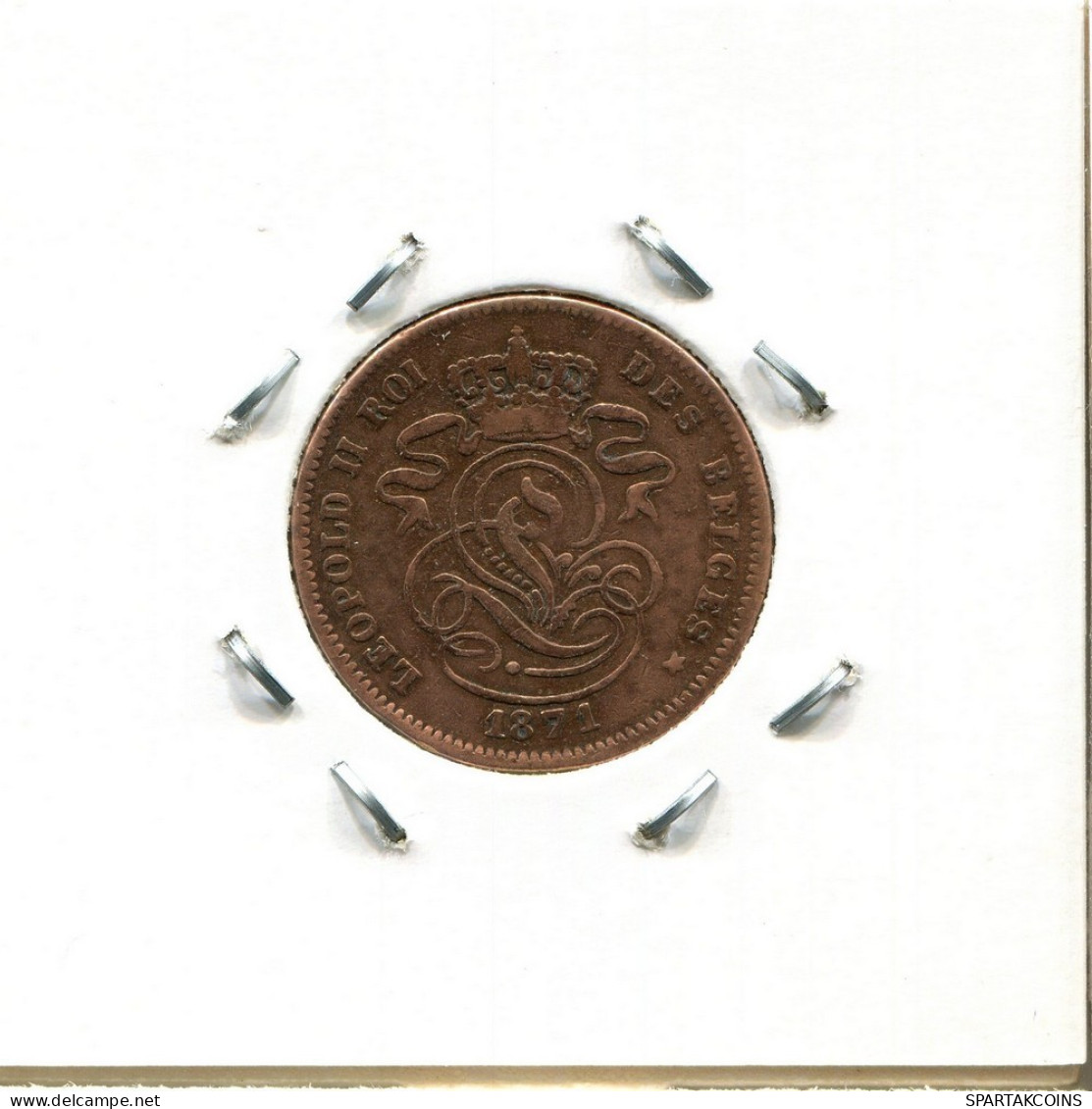 2 CENTIMES 1871 Französisch Text BELGIEN BELGIUM Münze #BA224.D.A - 2 Cent