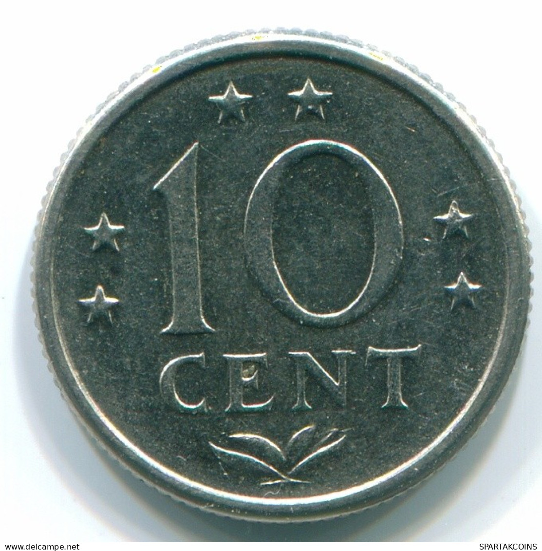 10 CENTS 1974 ANTILLES NÉERLANDAISES Nickel Colonial Pièce #S13519.F.A - Antille Olandesi