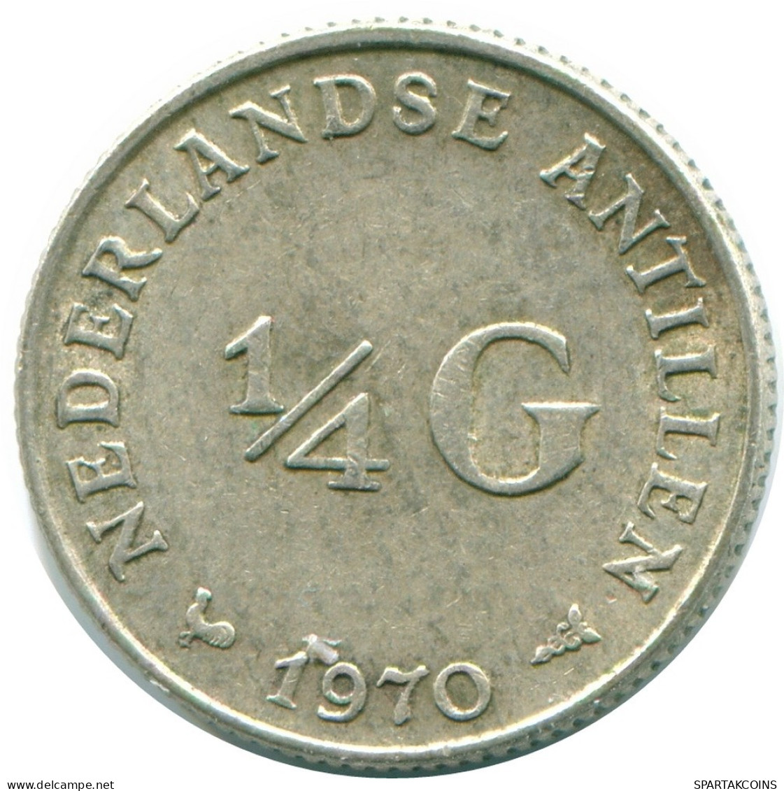 1/4 GULDEN 1970 ANTILLAS NEERLANDESAS PLATA Colonial Moneda #NL11686.4.E.A - Netherlands Antilles