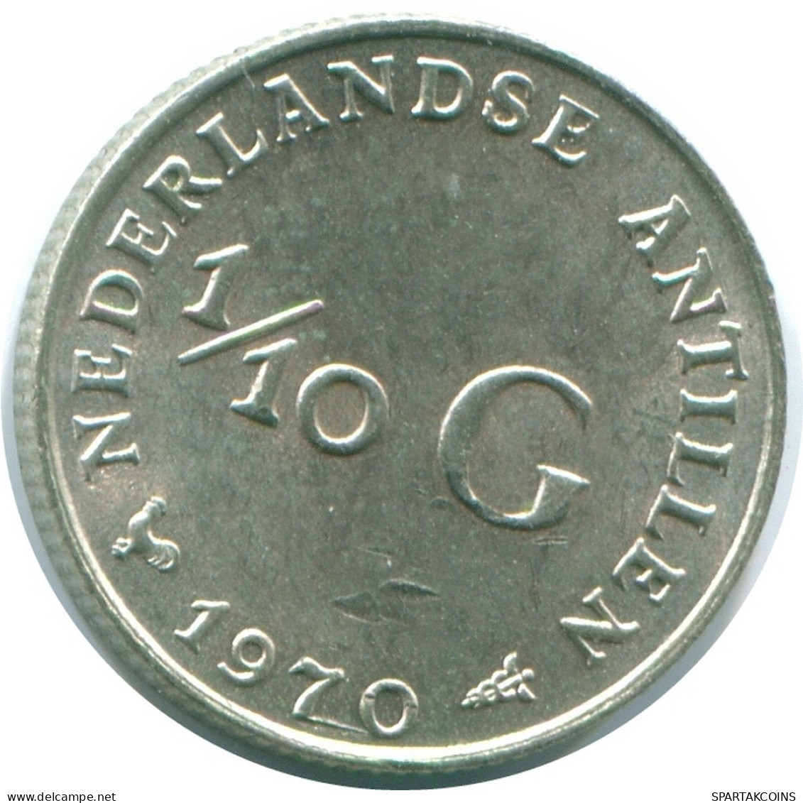 1/10 GULDEN 1970 NIEDERLÄNDISCHE ANTILLEN SILBER Koloniale Münze #NL13012.3.D.A - Antilles Néerlandaises