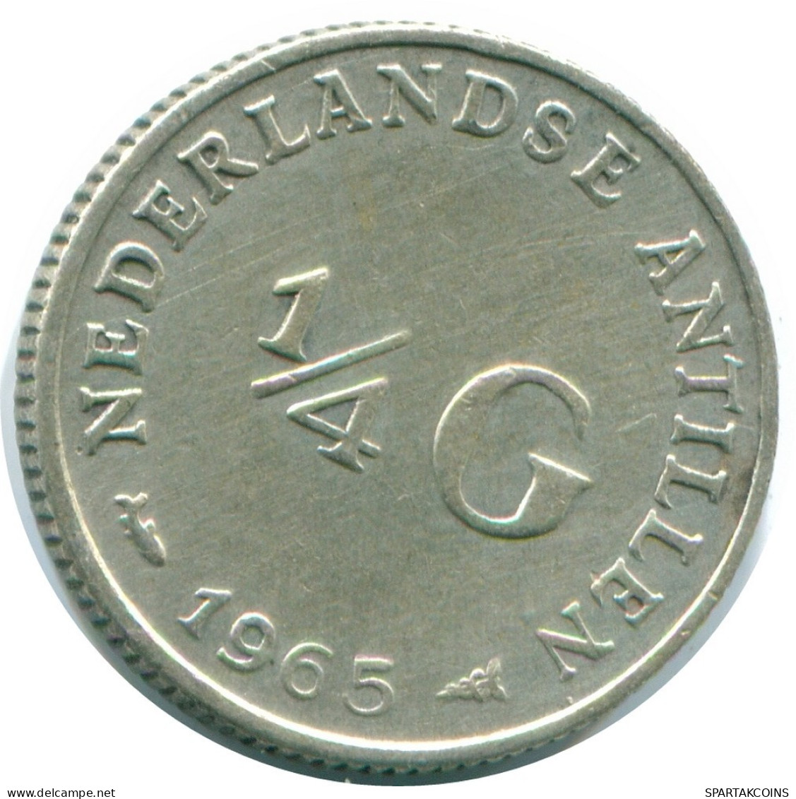1/4 GULDEN 1965 NIEDERLÄNDISCHE ANTILLEN SILBER Koloniale Münze #NL11318.4.D.A - Netherlands Antilles