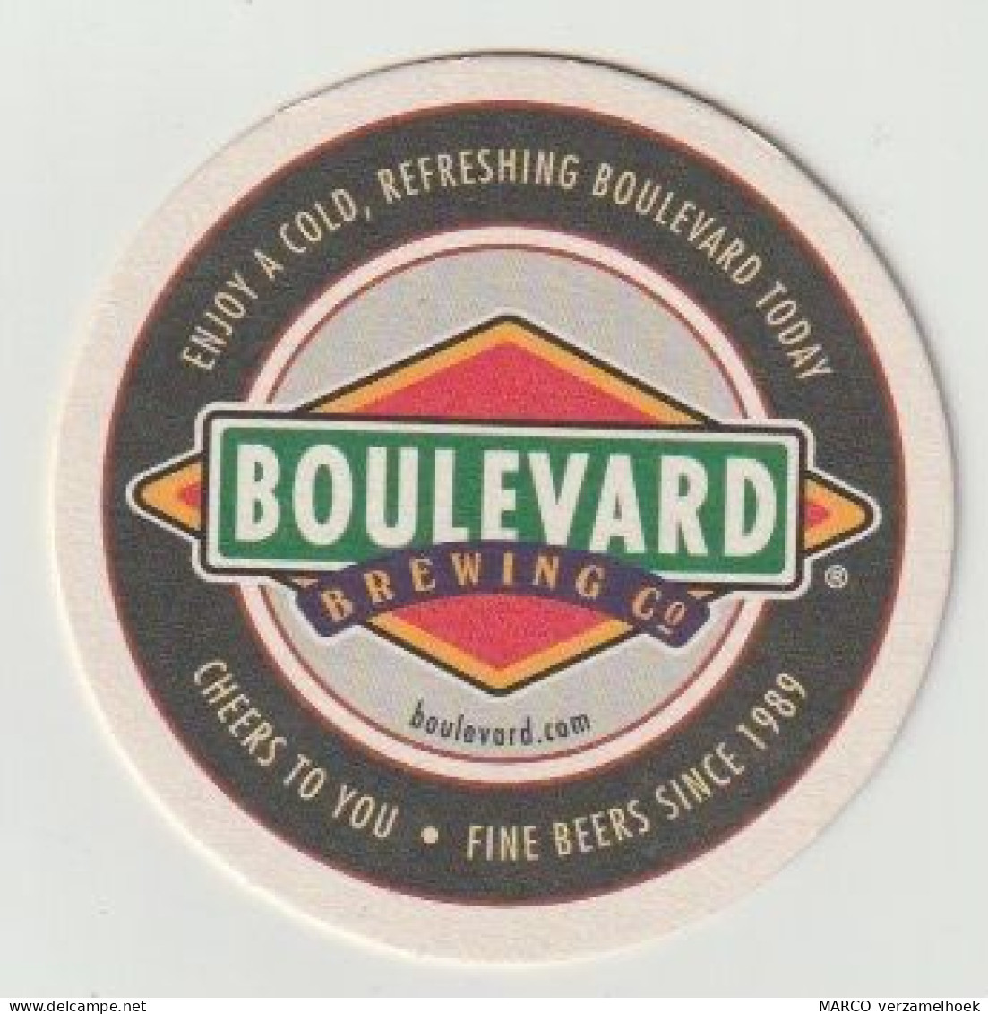 Bierviltje-bierdeckel-beermat Brouwerij Duvel Moortgat (B) Boulevard Brewing Company Kansas Missouri (USA) - Sotto-boccale