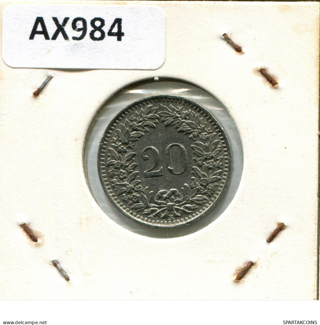 20 RAPPEN 1955 B SUISSE SWITZERLAND Pièce #AX984.3.F.A - Andere & Zonder Classificatie