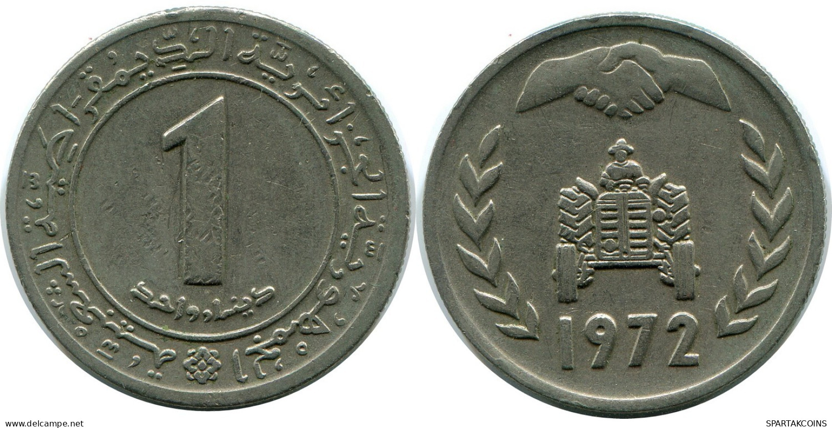 1 DINAR 1972 ALGERIEN ALGERIA Münze #AP510.D.A - Argelia