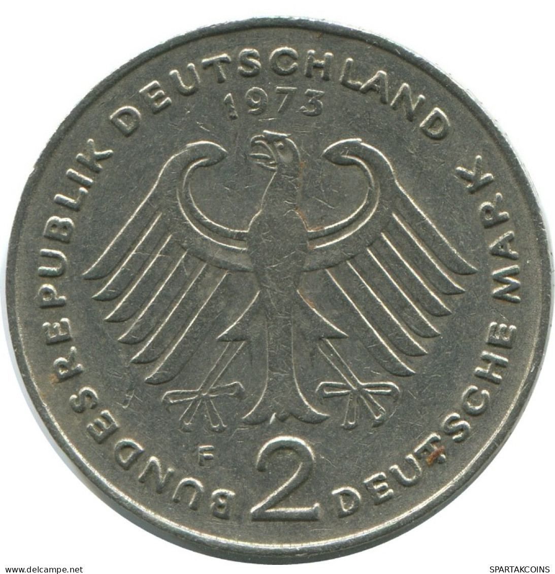2 DM 1973 F T.HEUSS BRD DEUTSCHLAND Münze GERMANY #AG230.3.D.A - 2 Marchi