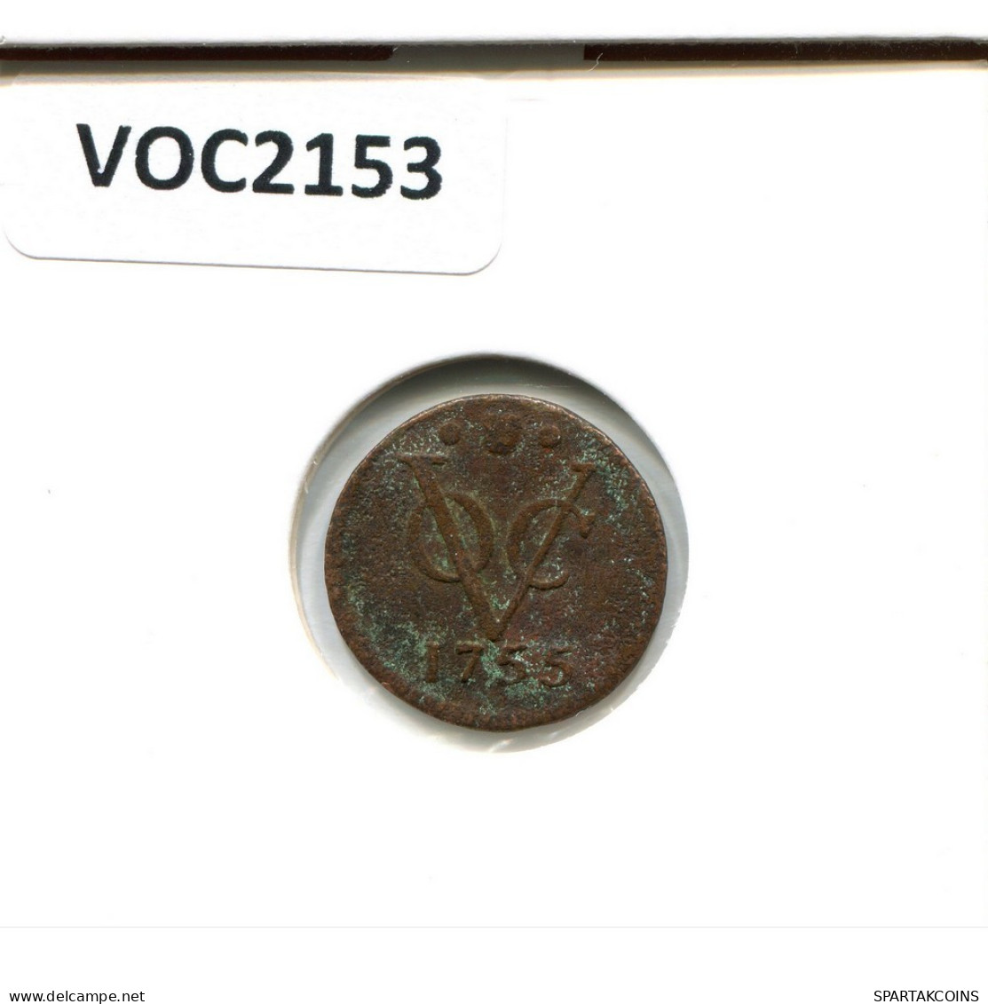 1755 UTRECHT VOC 1/2 DUIT NIEDERLANDE OSTINDIEN #VOC2153.10.D.A - Niederländisch-Indien