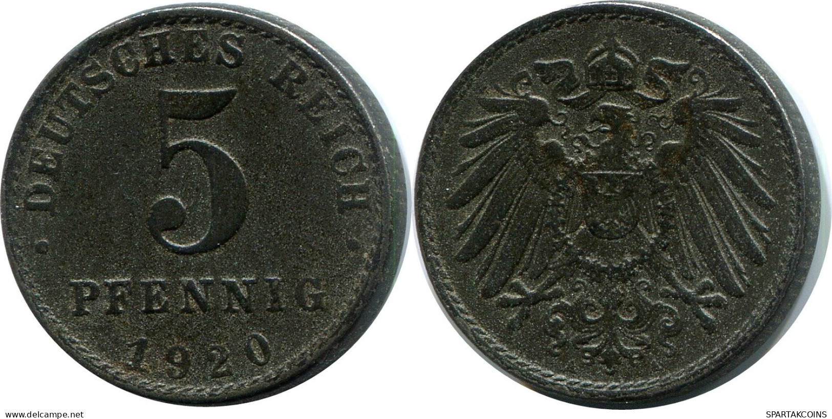 5 PFENNIG 1920 A ALLEMAGNE Pièce GERMANY #DB864.F.A - 5 Renten- & 5 Reichspfennig