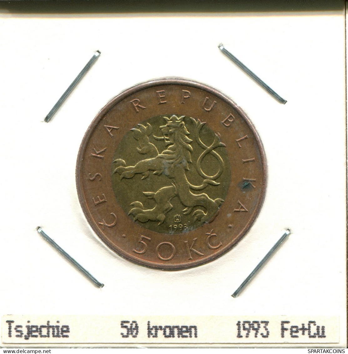 50 KORUN 1993 CZECHOSLOVAKIA BIMETALLIC Coin #AS541.U.A - Tchécoslovaquie