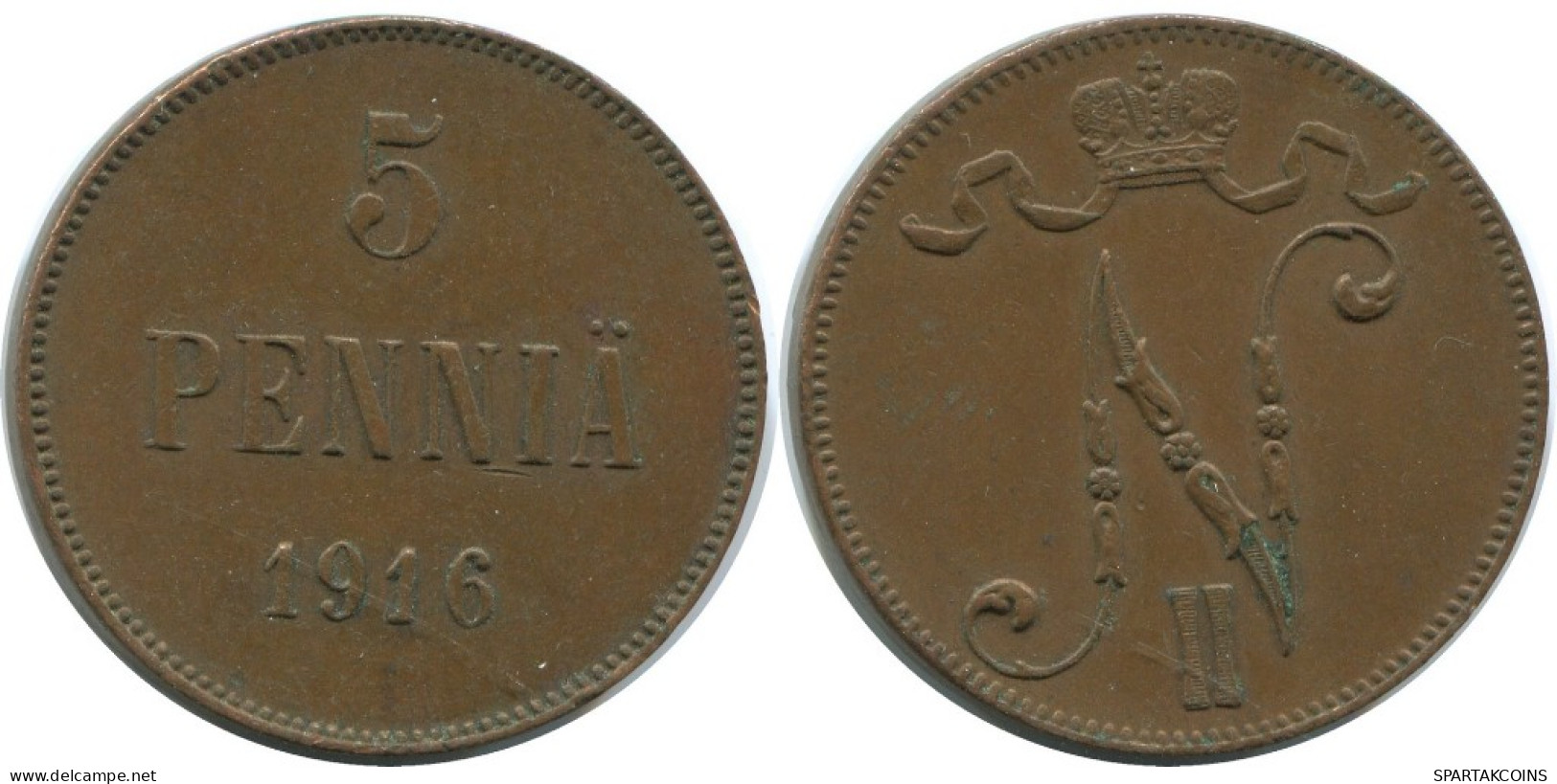 5 PENNIA 1916 FINNLAND FINLAND Münze RUSSLAND RUSSIA EMPIRE #AB244.5.D.A - Finlandia