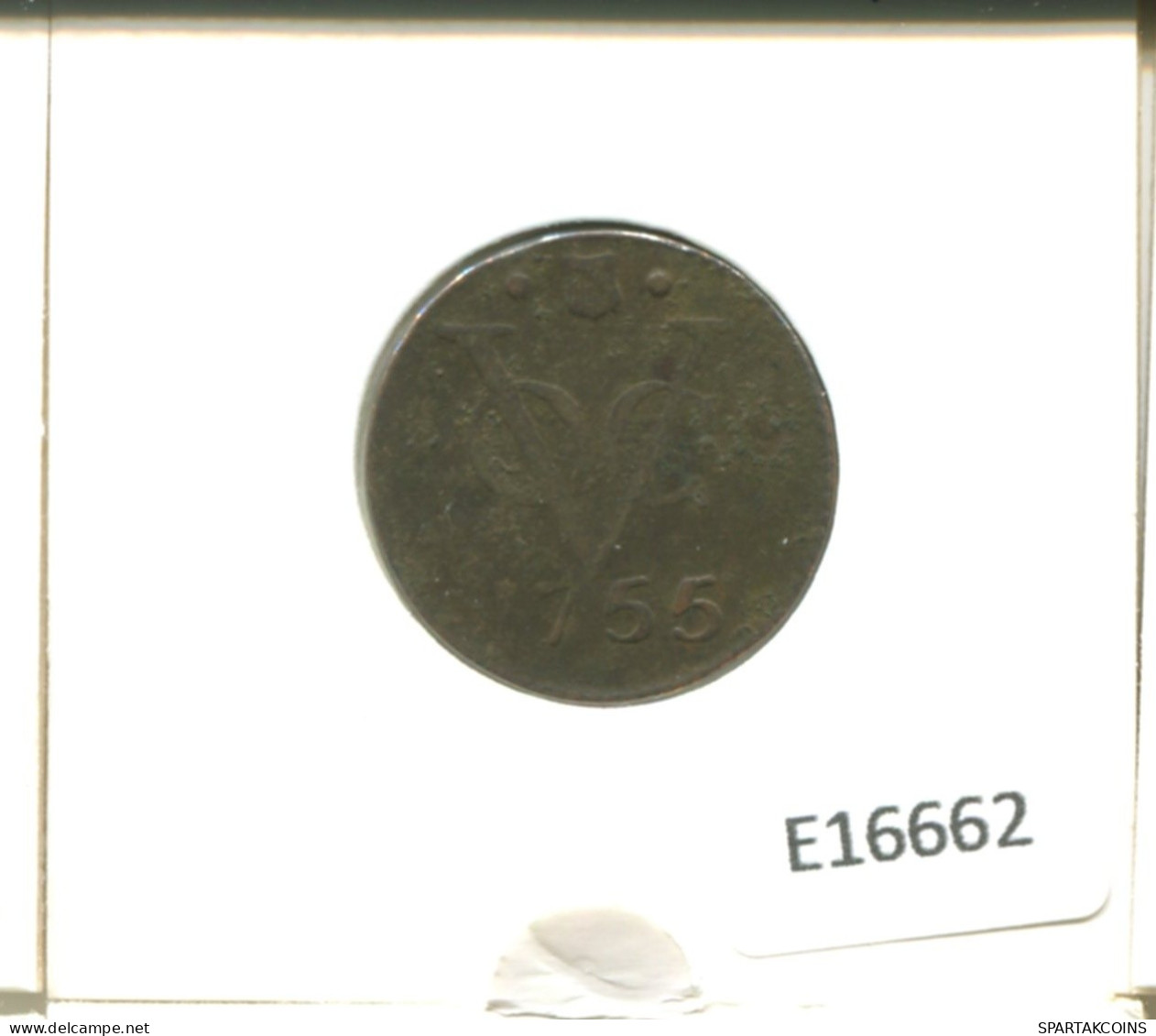 1755 UTRECHT VOC DUIT NETHERLANDS INDIES NEW YORK COLONIAL PENNY #E16662.8.U.A - Indes Néerlandaises