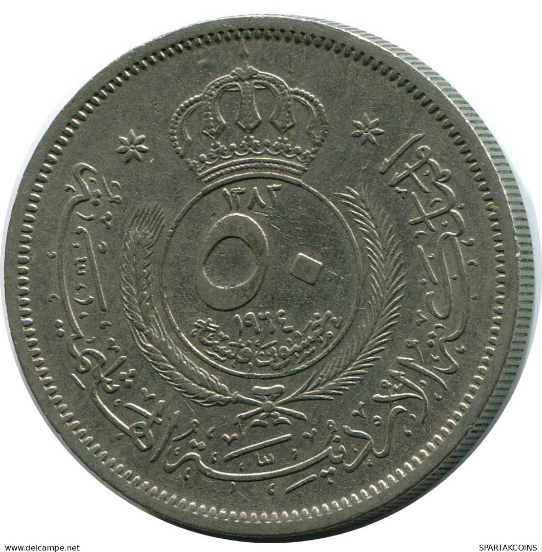 ½ DIRHAM / 50 FILS 1964 JORDAN Münze #AP068.D.A - Jordan