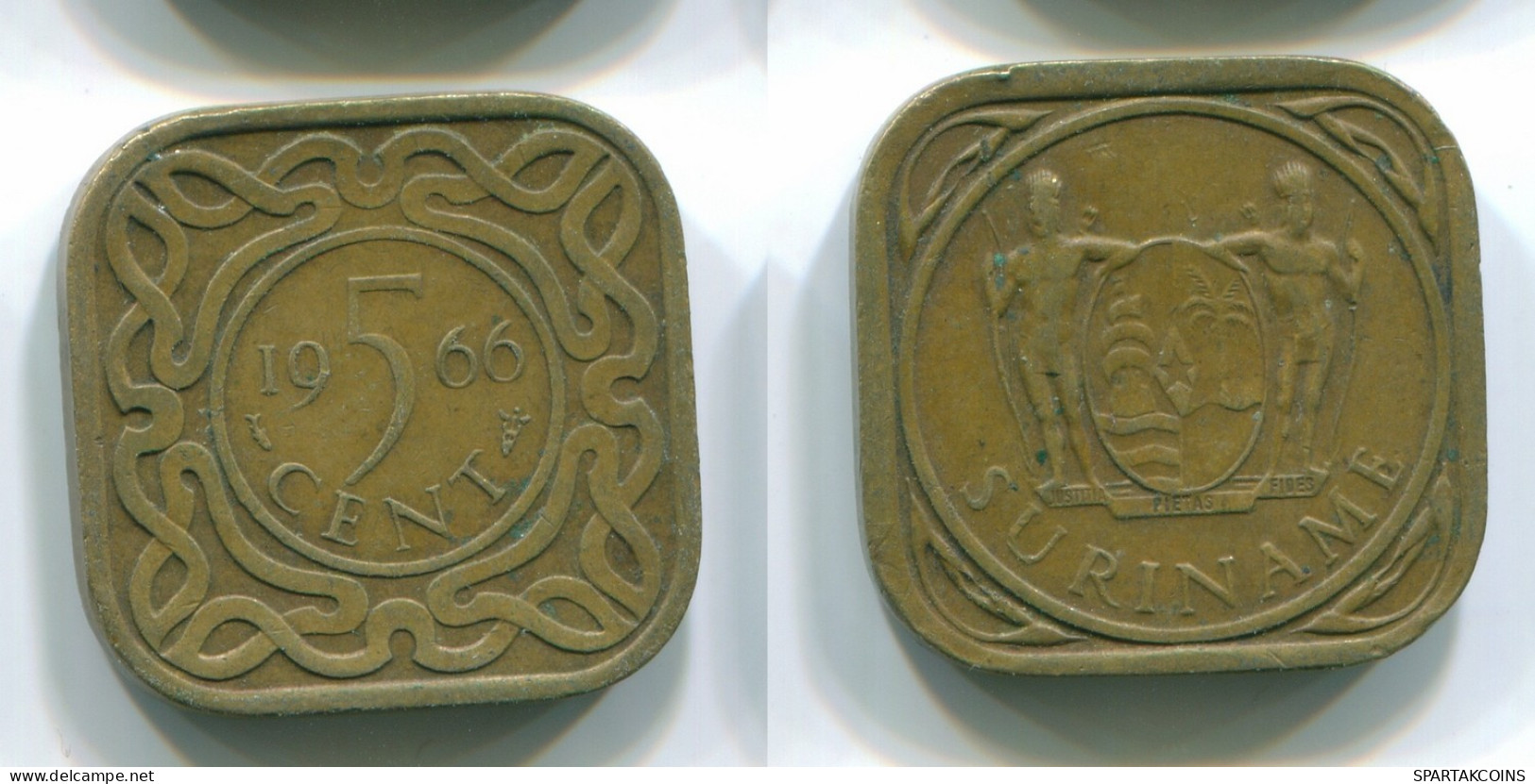 5 CENTS 1966 SURINAME Netherlands Nickel-Brass Colonial Coin #S12810.U.A - Surinam 1975 - ...