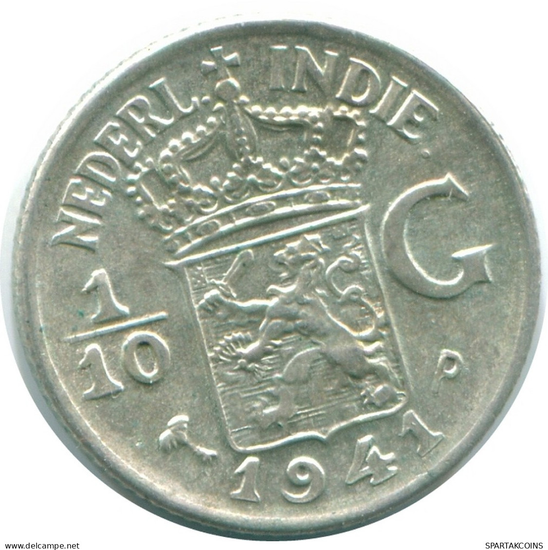 1/10 GULDEN 1941 P INDIAS ORIENTALES DE LOS PAÍSES BAJOS PLATA #NL13709.3.E.A - Indes Neerlandesas